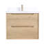 Ensemble de meuble-lavabo moderne flottant avec rangement à fermeture douce-129696269