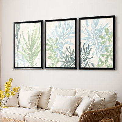 Swaying Seagrass I - Toile tendue avec châssis sur mesure - 3 pièces