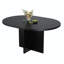 Table de cuisine pour 4 à 8 personnes, table de salle à manger extensible ronde pour la cuisine, table ovale de 59 pouces pour la salle à manger, noir (table seulement)-1528768382