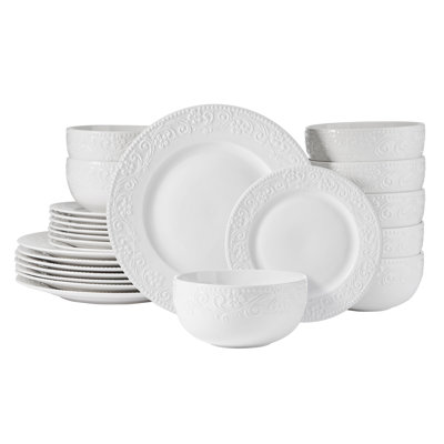 Service de table 24 pièces, service pour 8 Textured Charm