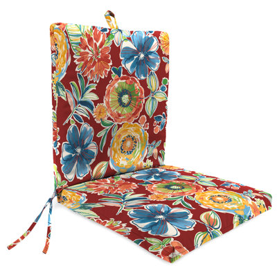 21" x 44" Outdoor Chair Cushion with Ties and Loop