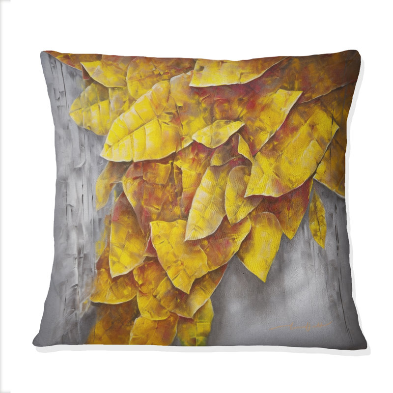 Coussin Golden Foliage Abstraction - Abstract Botanicals