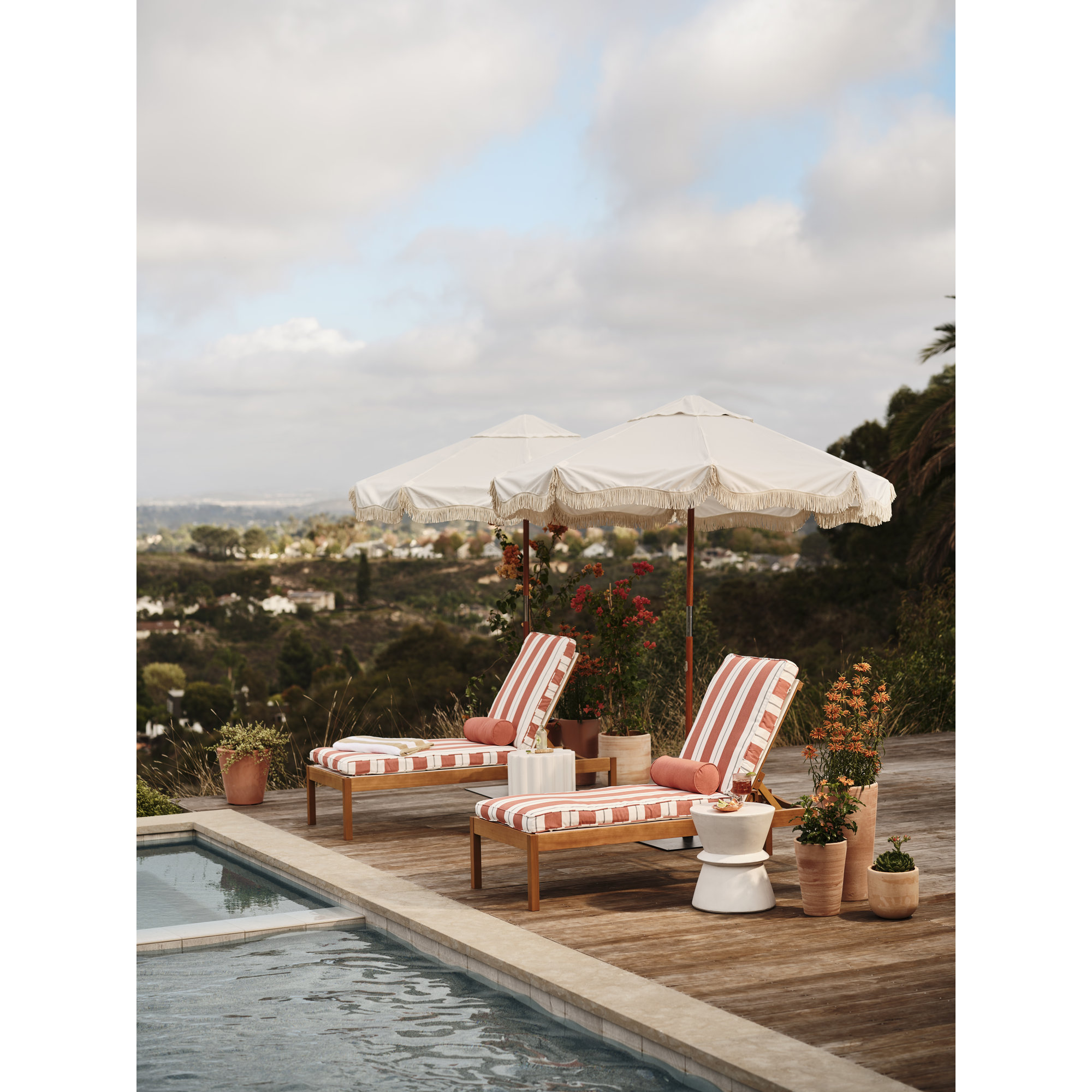 Damiana Indoor/Outdoor Throw Pillow, Canvas Persimmon, 6" x 16"