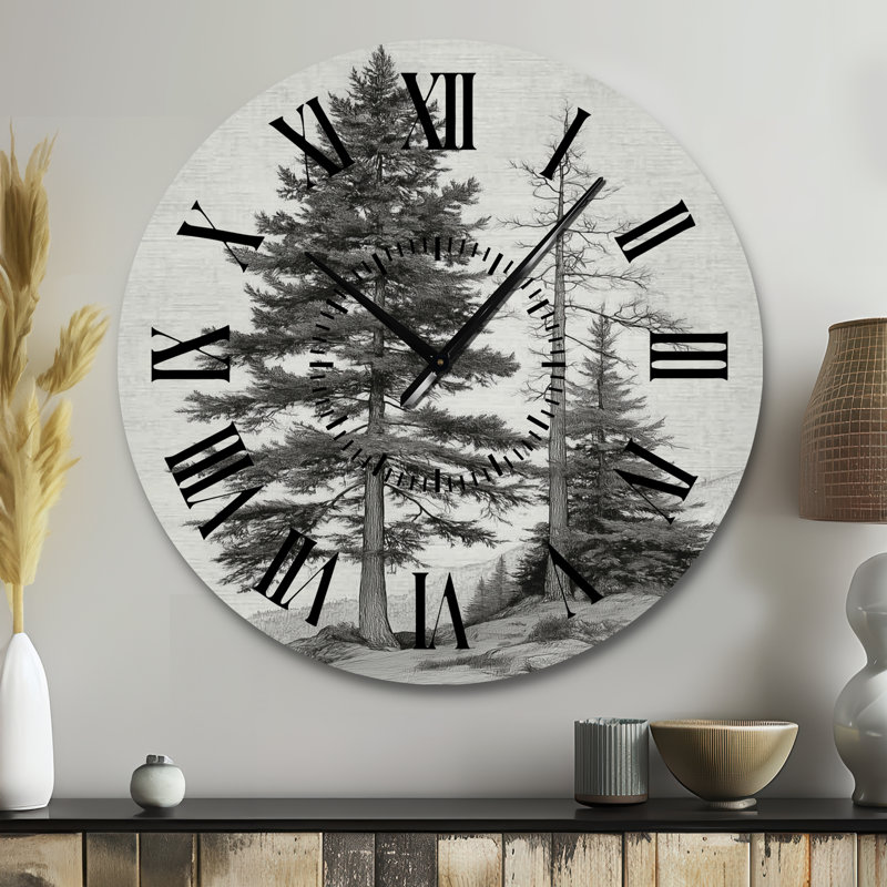 Horloge murale vintage en métal sur une montagne, Grand