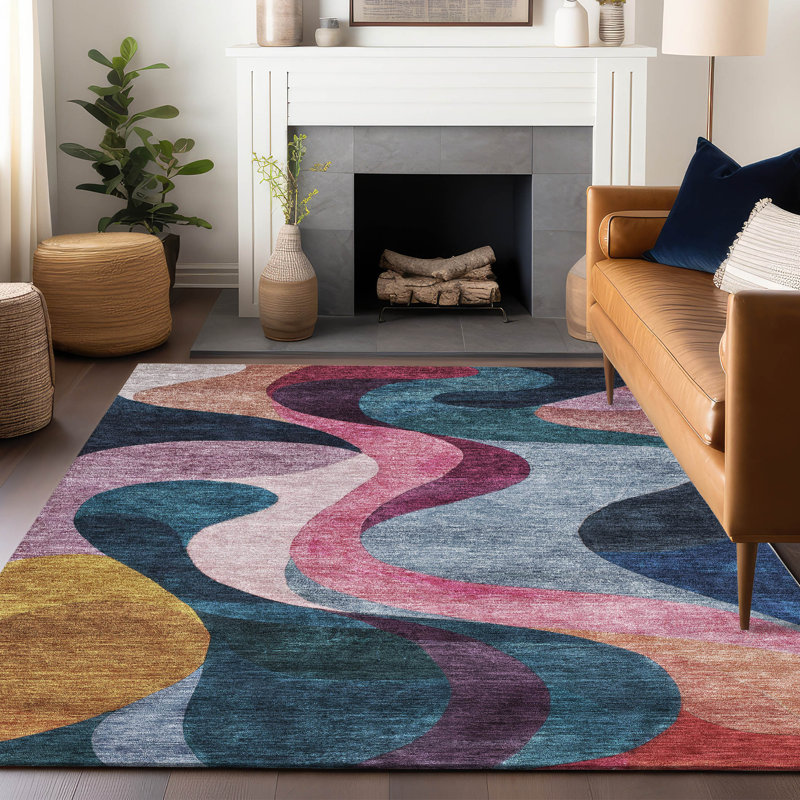Rory Green Washable Indoor-Outdoor Rug - , 2'6" x 3'10"