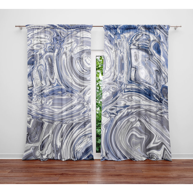 Semi Sheer Curtain Panel Pair, 20" W x 52" L