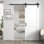 34"x84" Flat 2-Panel Smooth White Primed Solid Core Sliding Barn Door With Installation Hardware Kit (Door Slab Pre-assembled）