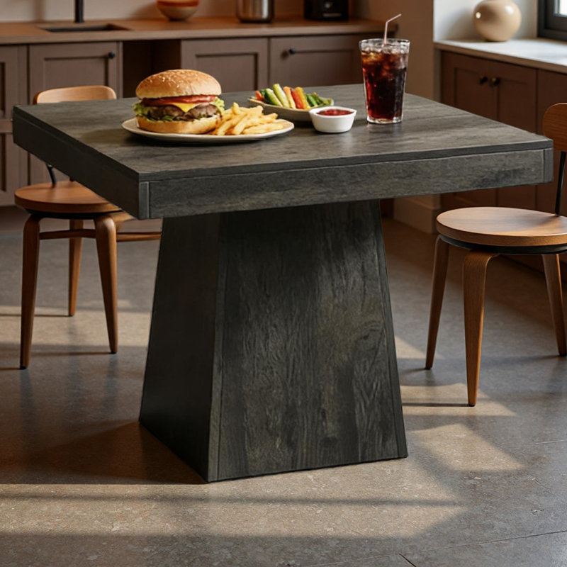 Small Chating Table,Square Dining Table,Kitchen Table,Foyer Table, Dark Gray