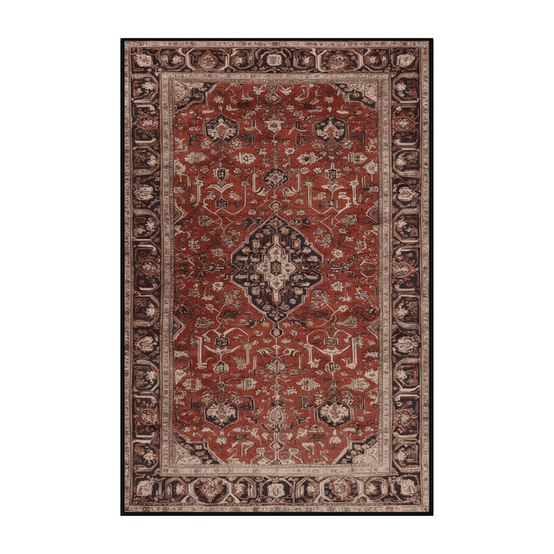 Machine Washable Persian Brown Area Rug, Runner 2' x 4'