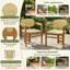 Ensemble de 2 chaises d'extérieur en rotin tissé, finition teck avec rotin naturel, pour patio et jardin