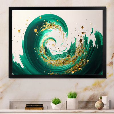 " Green And Gold Crashing Waves IV "