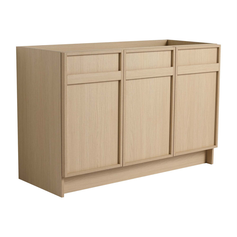 Meuble-lavabo autoportant 48 po et 3 portes d'armoire à fermeture douce, tablette réglable