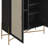 Ulisa 36.6" W x 43" H Bar Cabinet Gold Iron Leg 2 Rattan Door Sideboard-1357558713