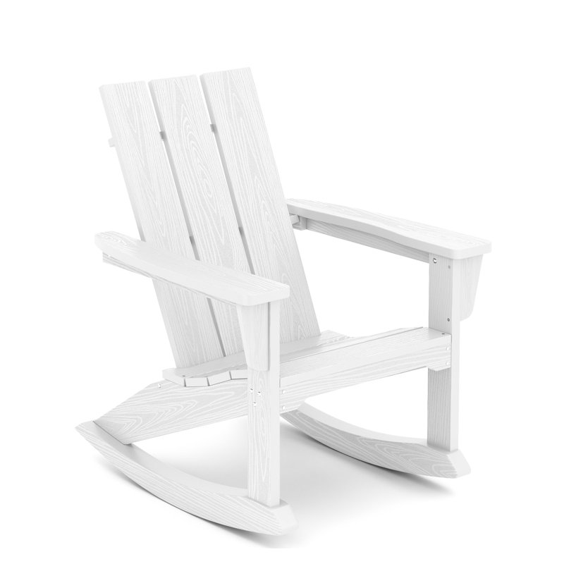 Chaise Adirondack berçante en PEHD Delman, Blanc