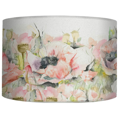 21cm H Cotton Round Lamp Shade in Pink