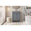 Meuble-lavabo de 24 po avec lavabo supérieur, armoire de rangement à 2 niveaux de style rétro et charnières à fermeture douce avec cadre en bois massif, beaucoup d'espace,