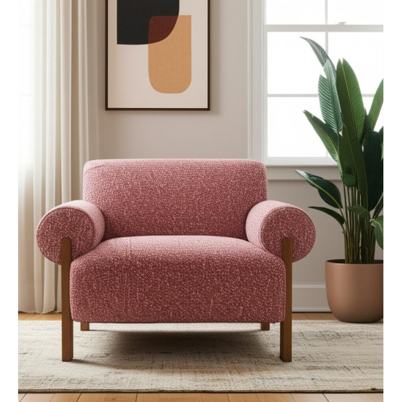  Chaise avec accoudoirs recouverte de cuivre tissé