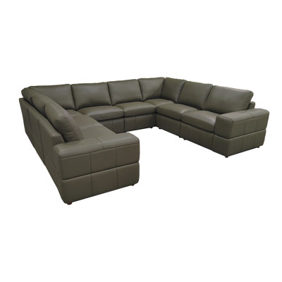 Setemnu Leather Match Large Seating Modular Sectional