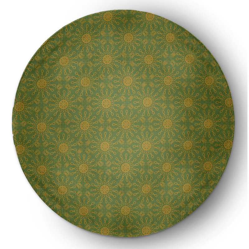 Chenille Floral Indoor Rug, Round 5'