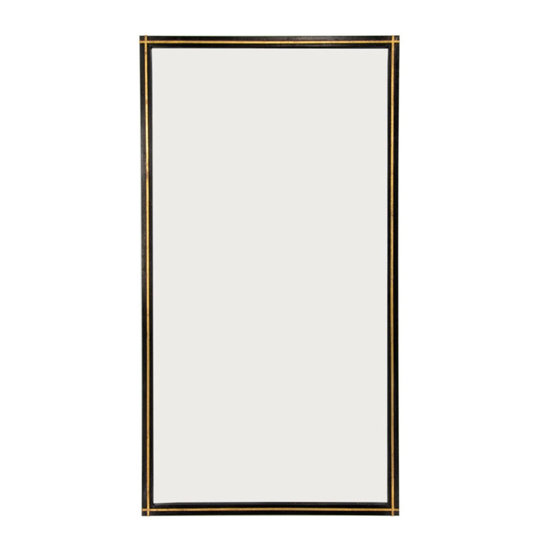 Lele Flat Metal Wall Mirror, Black/Gold