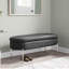 Banc contemporain en métal chromé et similicuir-1772373317