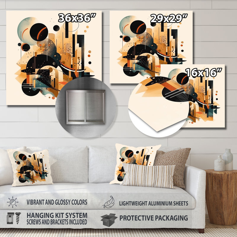 Modern Abstract Wall Decor on Metal, 16" H x 16" W x 1" D