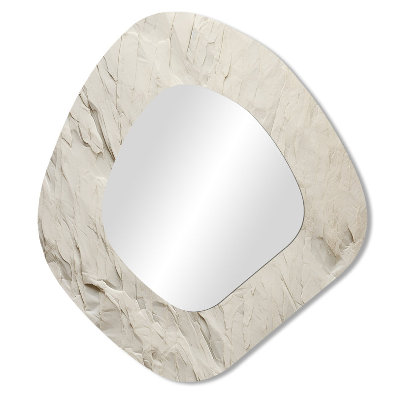Oconee Minimalisme Geige Glacier Harmony - miroir décoratif asymétrique de formes abstraites, grand miroir mural de forme unique moderne, impression d'art en métal