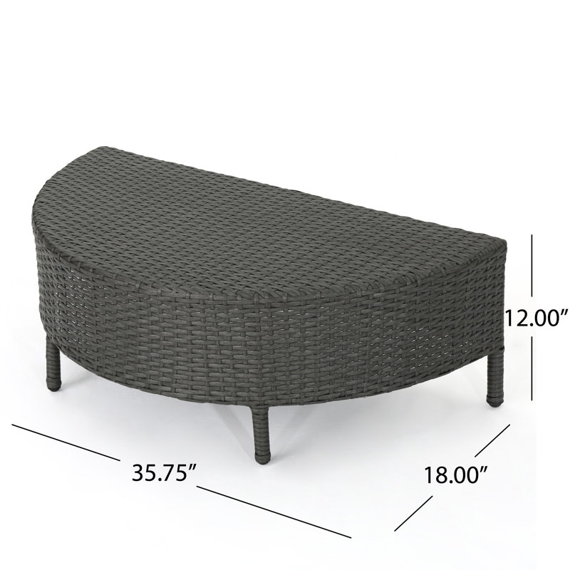 Ensemble de conversation modulaire en rotin 5 pièces avec coussins Trafford