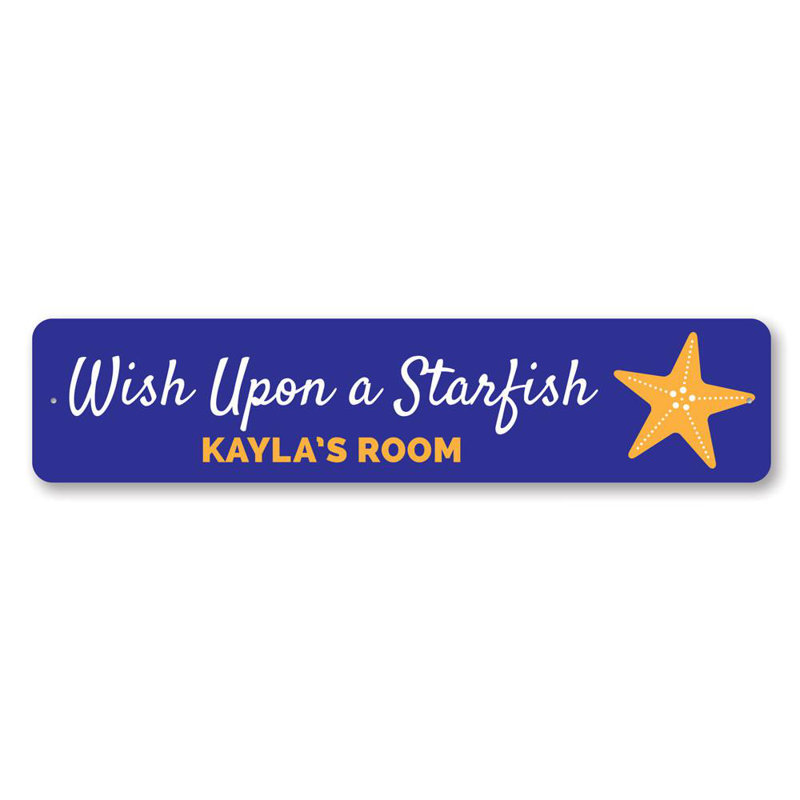 Enseigne en aluminium "Wish On A Starfish", H 6 po x l 24 po x P 0,063 po