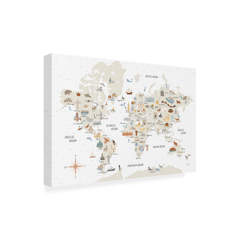 Art sur toile Laura Autour du monde de Laura Marshall, H 30 po x l 47 po
