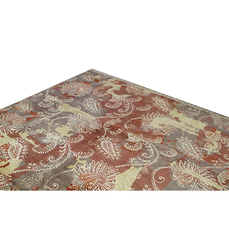 Damask Area Rug in Red