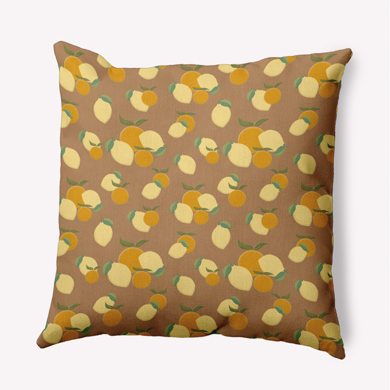  Housse et insert de coussin décoratif en polyester, Cacahuète / jaune clair / orange, H 18 po x l 18 po