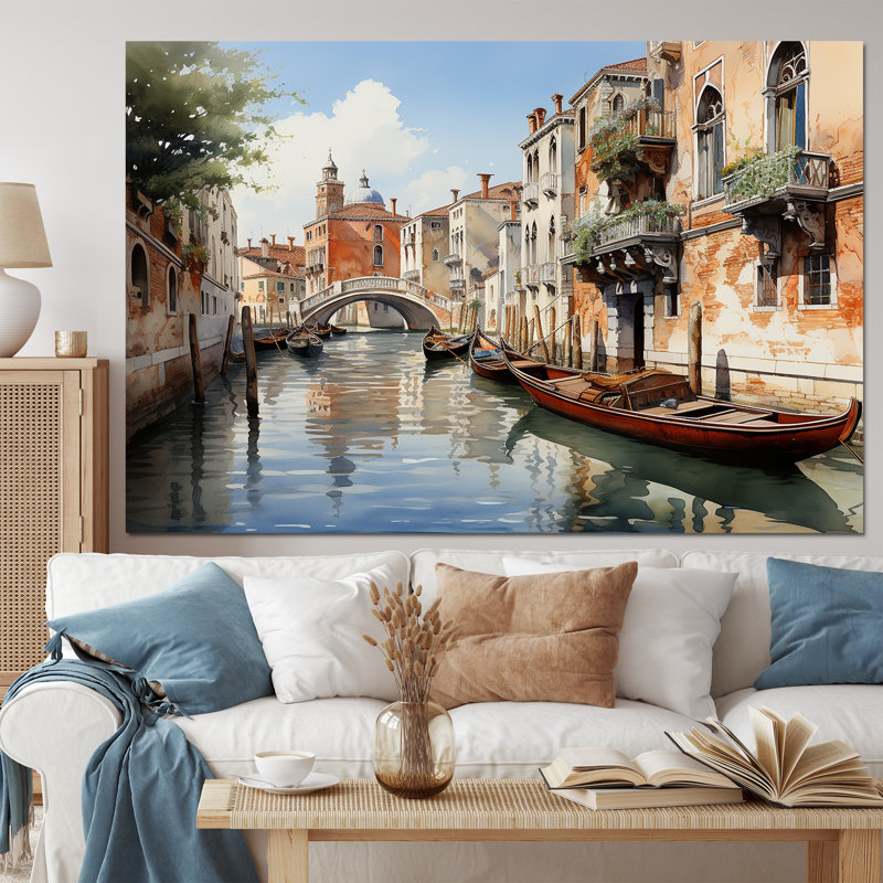 Italie, canaux vénitiens I - salon d'art mural de paysages urbains