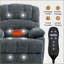 Fauteuil inclinable électrique surdimensionné inclinable avec massage et amp; Chaleur lombaire | Chenille bleu-gris