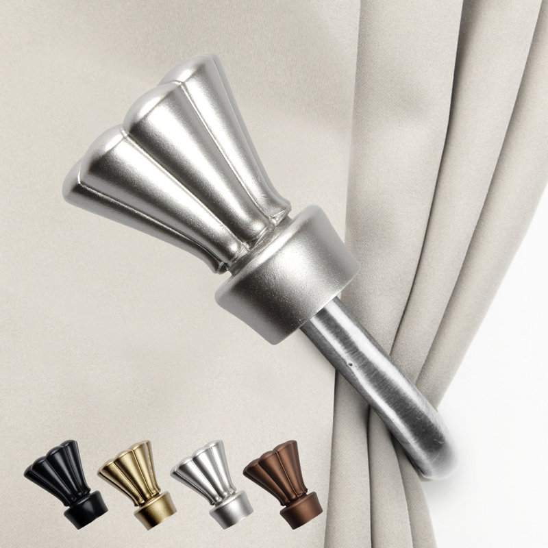 Retenue de tringle à rideaux Nisha, Nickel satiné