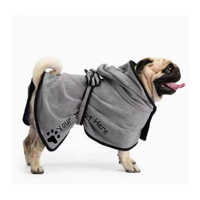 Serviette de bain pour chien avec nom et peignoir pour chien