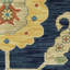 Tapis oriental en polypropylène tissé à la machine en bleu / or / orange-176967808