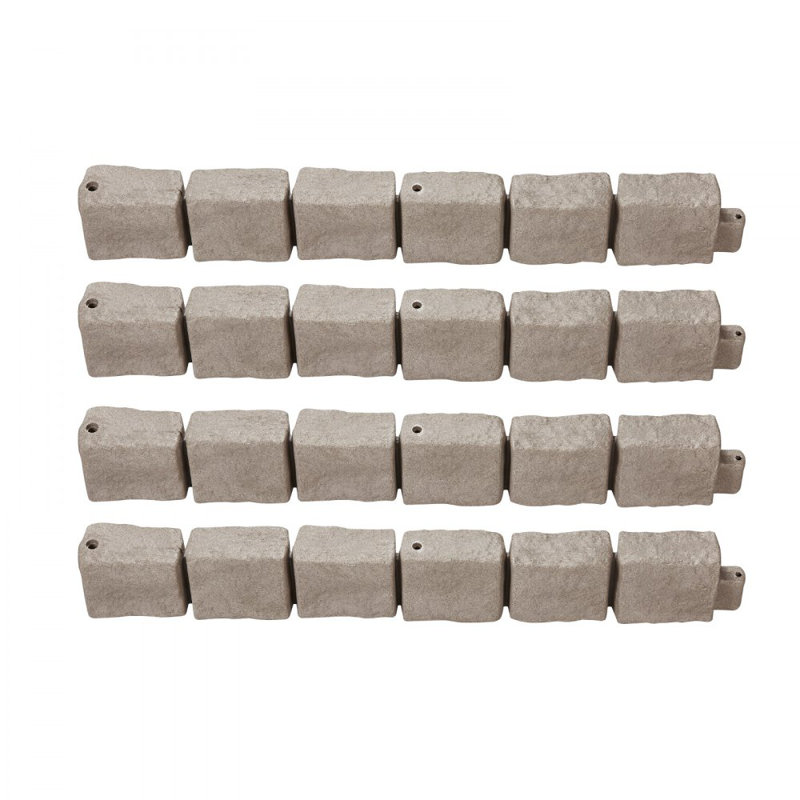 15.5cm H x 119cm W Polyethylene Plastic Lawn Edging, Brown