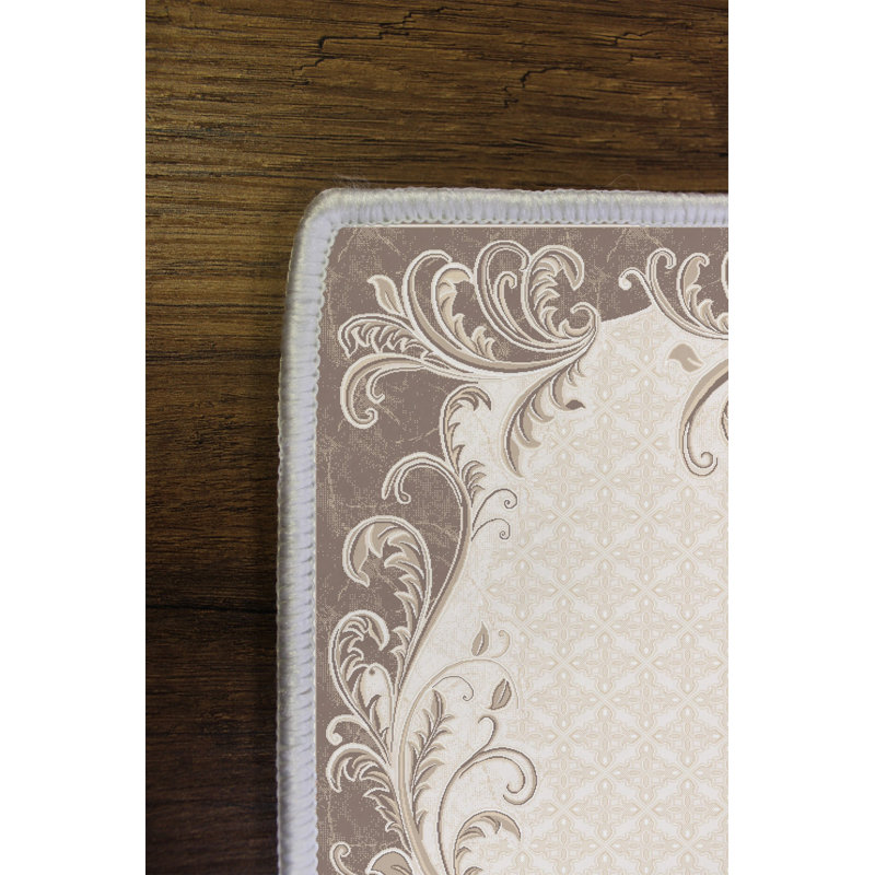Eco-Friendly Cream Area Rug, 23.6 x 39.4 inches | 100% Polyester, 650 g/m², 0.16 in Pile Height | Antibacterial, Machine Washable, Non-Slip PVC Dot Underside | Perfect for Home Decor & Comfort
