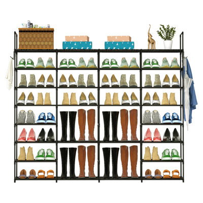 64 Pair Stackable Shoe Storage Rack for Entryway Closet