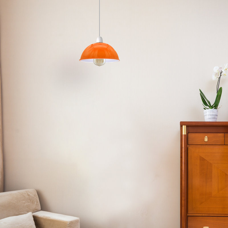 Hedia 10cm H Metal Bowl Pendant Shade ( Uno ), Orange
