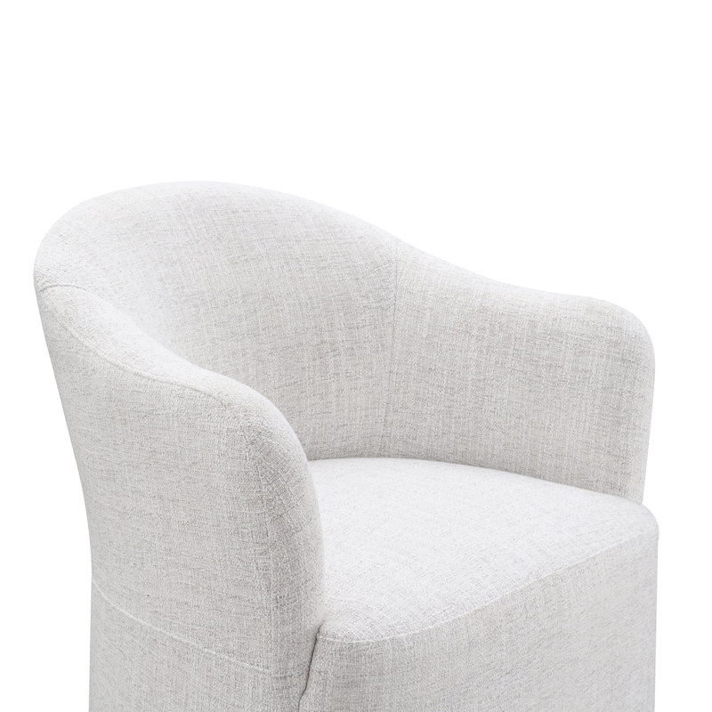 Chaise avec accoudoirs rembourrée Havel, Blanc