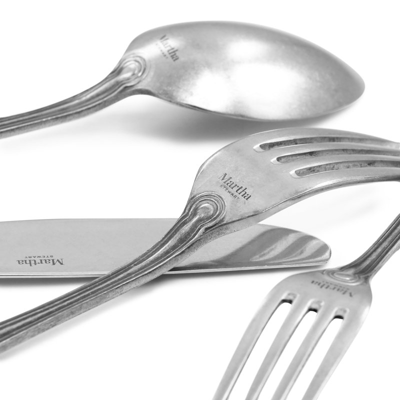 Martha Stewart Laurentide Vintage 20 Piece Stainless Steel Flatware Set