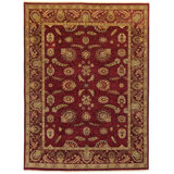 One-of-a-Kind Oriental Hand-Knotted Wool Burgundy/Gold/Teal Area Rug