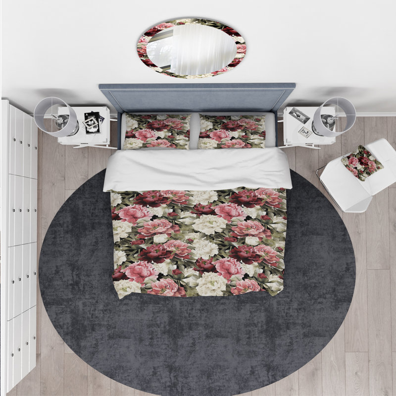 Ensemble de housse de couette bohème et éclectique, Housse simple + 1 taie décorative