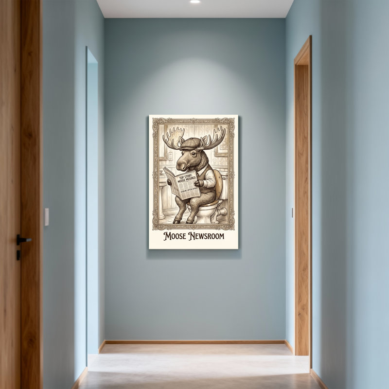 Bath & Laundry Moose lecture du journal sur la toilette, H 24 po x l 36 po
