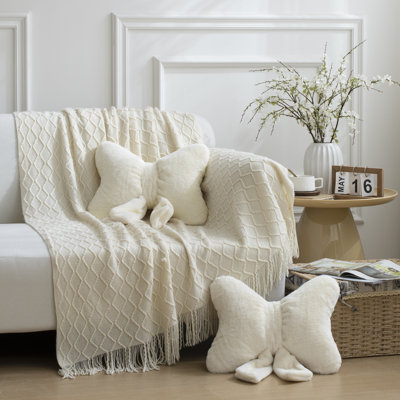 Ensemble de 2 coussins décoratifs en forme d'arc moelleux, coussins décoratifs doux pour canapé, lit, chaise et chambre à coucher