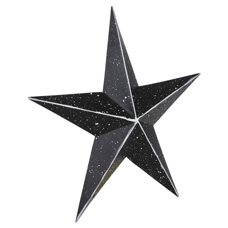  Festive Metal Star Wall Decor, Black, 12" H x 12" W x 1.25" D