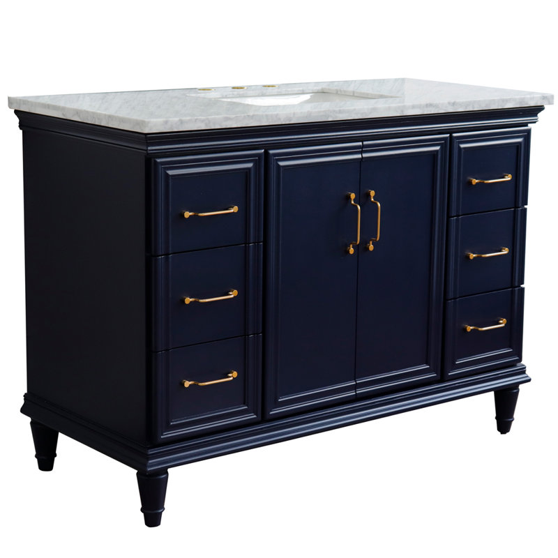 Meuble-lavabo simple l 49 po Metaza, Bleu