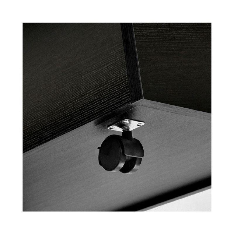 Black Mobile Wood Roll File with 21 Slots